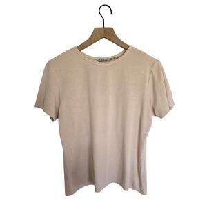 Tommy Bahama Silk Blend Tee Peach Crew Neck Short Sleeve L